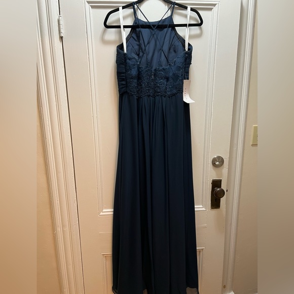 Azazie Size Large Dark Navy Bridesmaids Dress - Picture 2 of 7